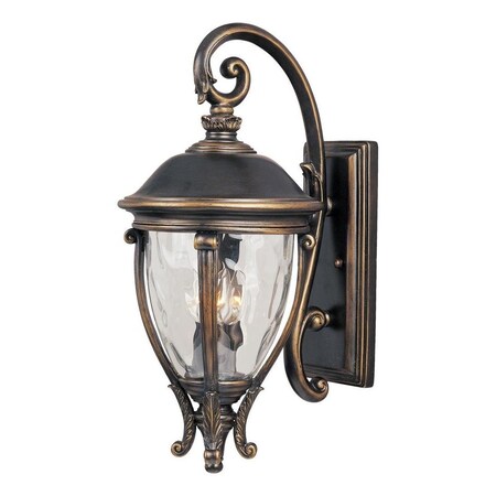 Maxim Three Light Golden Bronze Water Glass Glass Wall Lantern 41425WGGO